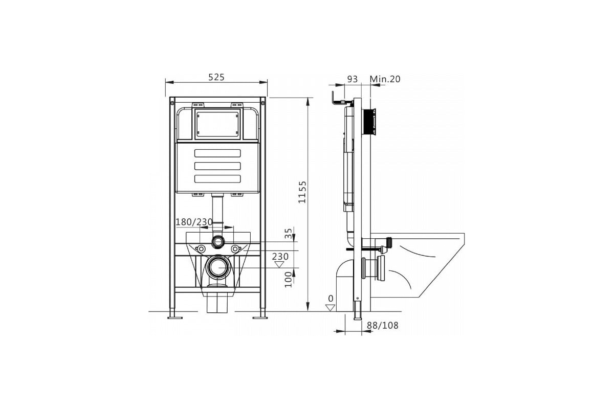  для подвесного унитаза Teymi Aina 52 T70011 ЦБ-00266816 .