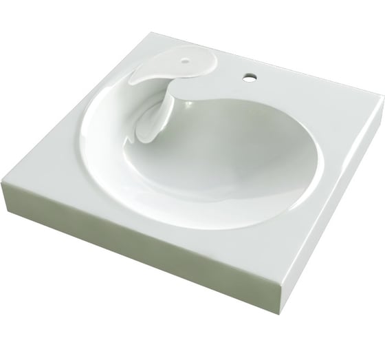 Раковина над стиральной машиной Teymi Satu Pro 60x60, литьевой мрамор T50414 ЦБ-00266899