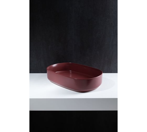 Раковина ALLEN BRAU 4.11022.BD FANTASY Oval керамика, накладная, без отв., 550x360мм, бордо 311901 00311901