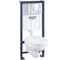 Система инсталляции GROHE QuickFix Solido 4 в 1, с подвесным унитазом и панелью смыва, хром 39400000 1