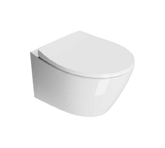 Подвесной унитаз GSI MODO безободковый с водоворотной системой смыва Swirlflush фаянсовый белый 981611