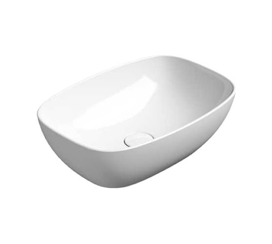 Накладная раковина GSI NUBES 50x35x16 без перелива, керамическая, белый bianco glossy 978411