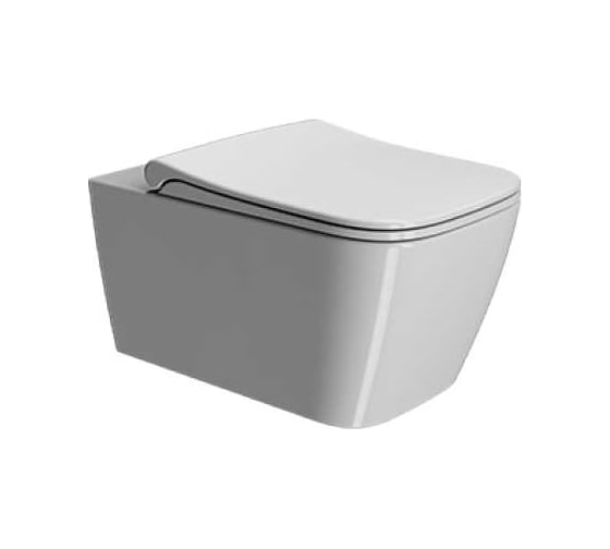 Подвесной унитаз GSI NUBES 55x35x42 безободковый Swirlflush керамический, белый bianco glossy 961511
