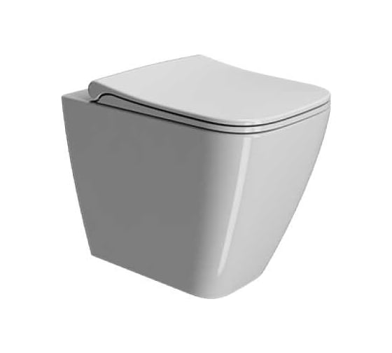 Приставной унитаз GSI NUBES 52x35x41 безободковый Swirlflush керамический белый bianco glossy 961011