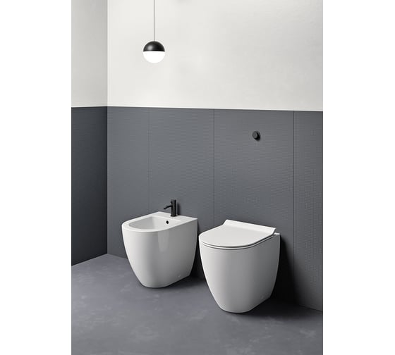 Приставной унитаз GSI NUBES 52x35x41 безободковый Swirlflush керамический белый bianco glossy 961011