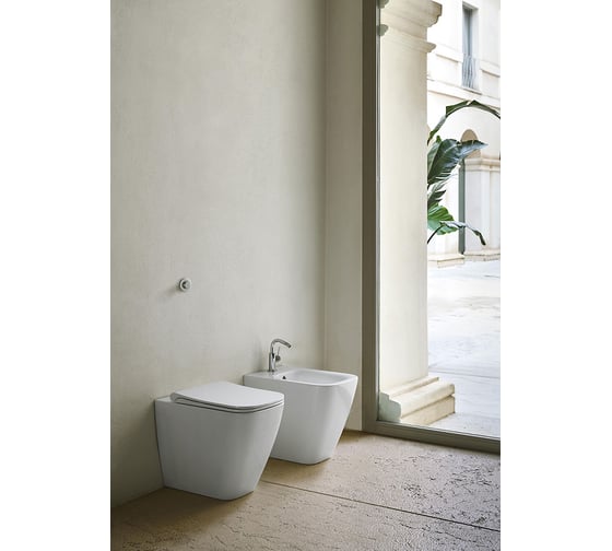 Приставной унитаз GSI NUBES 52x35x41 безободковый Swirlflush керамический белый bianco glossy 961011