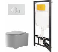 Сет инсталляции Point oli 80 eco + панель globe бел., oli + унитаз веста, белый 886914GBO1+PN41701