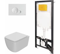 Сет инсталляции Point oli 80 eco + панель globe бел., oli + унитаз меркурий, белый 886914GBO1+PN41831
