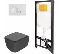 Сет инсталляции Point oli 80 eco + панель globe бел., oli + унитаз меркурий, т.серый 886914GBO1+PN41831GM