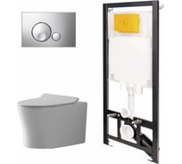 Сет инсталляции Point oli 80 eco + панель globe хром глянец oli + унитаз вега 886914GBOO+PN41711