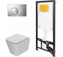 Сет инсталляции Point oli 80 eco + панель globe хром глянец oli + унитаз ника 886914GBOO+PN41081