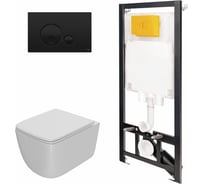 Сет инсталляции Point oli 80 eco + панель globe черный oli + унитаз меркурий, белый 886914GBO3+PN41831