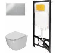 Сет инсталляции Point oli 80 eco + панель slim хром глянец oli + унитаз афина 886914SIOO+PN41041