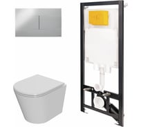 Сет инсталляции Point oli 80 eco + панель slim хром глянец oli + унитаз виктория 886914SIOO+PN41061