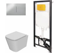 Сет инсталляции Point oli 80 eco + панель slim хром глянец oli + унитаз ника 886914SIOO+PN41081
