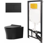 Сет инсталляции Point oli 80 eco + панель slim черный oli + унитаз вега, чёрный матовый 886914SLO3+PN41711BM