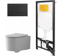Сет инсталляции Point oli 80 eco + панель slim черный oli + унитаз веста, белый 886914SLO3+PN41701