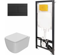 Сет инсталляции Point oli 80 eco + панель slim черный oli + унитаз меркурий, белый 886914SLO3+PN41831