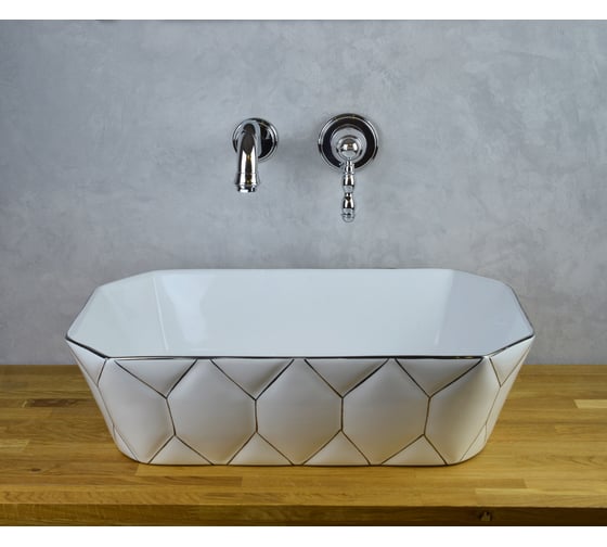 Накладная раковина BRONZE DE LUXE Silver Cell 500x360x140 мм 1398SL