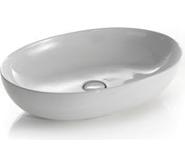 Накладная раковина AeT Italia Elite Oval 55,5x38,5 см цвет белый глянцевый, с донным клапаном, свободный слив, цвет клапана белый глянцевый L616T0R0V0100