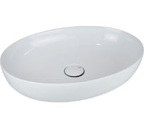 Накладная раковина AeT Italia Elite Oval 55,5x38,5 см цвет белый матовый, с донным клапаном, свободный слив, цвет клапана белый матовый L616T0R0V0101