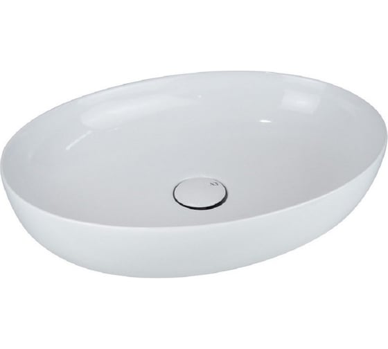 Накладная раковина AeT Italia Elite Oval 55,5x38,5 см цвет белый матовый, с донным клапаном, свободный слив, цвет клапана белый матовый L616T0R0V0101 1