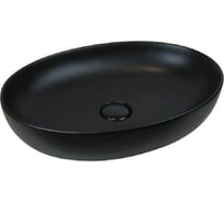Накладная раковина AeT Italia AeT Elite Oval 55,5x38,5 см цвет черый матовый, с донным клапаном, свободный слив, цвет клапана черый матовый L616T0R0V0105