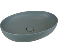 Накладная раковина AeT Italia AeT Elite Oval 55,5x38,5 см цвет серый матовый, с донным клапаном, свободный слив, цвет клапана серый матовый L616T0R0V0116
