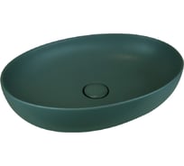 Накладная раковина AeT Italia Elite Oval 55,5x38,5 см цвет зеленый мох матовый, с донным клапаном, свободный слив, цвет клапана зеленый мох матовый L616T0R0V0143