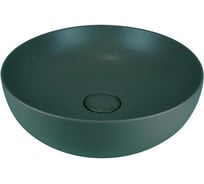 Накладная раковина AeT Italia AeT Elite Round d.45, цвет зеленый мох матовый, с донным клапаном, свободный слив, цвет клапана зеленый мох матовый L615T0R0V0143