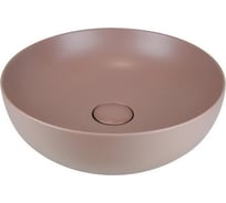 Накладная раковина AeT Italia Elite Round d.45, цвет розовый матовый, с донным клапаном, свободный слив, цвет клапана розовый матовый L615T0R0V0142