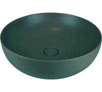 Накладная раковина AeT Italia AeT Elite Round d.50 цвет зеленый мох матовый, с донным клапаном, свободный слив, цвет клапана зеленый мох матовый L601T0R0V0143