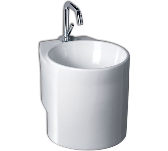 Подвесная раковина AeT Italia aet idea tube, 28x37 h. 29,5 см., с 1-м отверстием под смеситель, без крепежа, цвет белый L314T0R1V1100 1