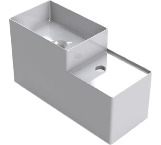 Подвесная раковина AeT Italia aet kombo quadro, 47x21 h. 29 см, с 1-м отверстием под смеситель, крепеж в комплекте, цвет белый L469T0R1V1100