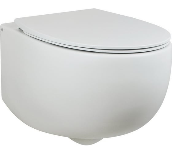 Подвесной унитаз AeT Italia aet dot 2.0 безободковый, крышка с сидением, cлив total clean, цвет белый матовый S555T0R0V6101 1