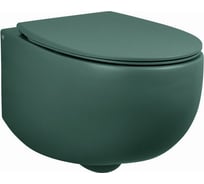 Подвесной унитаз AeT Italia aet dot 2.0 безободковый, крышка с сидением, cлив total clean, цвет зеленый мох матовый S555T0R0V6143