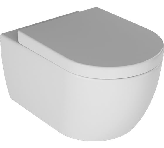 Подвесной безободковый унитаз Quarter Bath deep с сиденьем дюропласт, микр/л, л/съем, скр.монтаж, белый 70DE03054+30SCD.01.02.03
