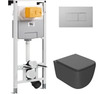 Сет Point инсталляцияoli 120 eco sanitarblock pneumatic + панель karisma, хр мат+ унитаз меркурий темно-серый 879235pKA02+PN41831GM