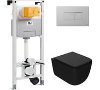 Сет Point инсталляцияoli 120 eco sanitarblock pneumatic + панель karisma, хр мат+ унитаз меркурий, чёрный 879235pKA02+PN41831BM