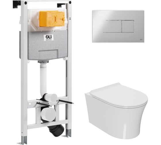 Сет Point инсталляцияoli 120 eco sanitarblock pneumatic + панель karisma, хром глянцевый + унитаз вега 879235pKA00+PN41711
