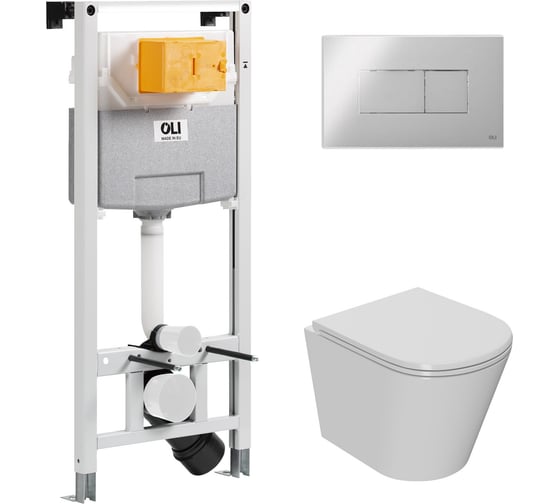Сет Point инсталляцияoli 120 eco sanitarblock pneumatic + панель karisma, хром глянцевый + унитаз виктория 879235pKA00+PN41061 1