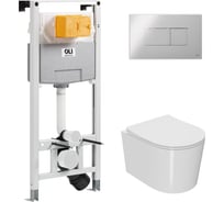 Сет Point инсталляцияoli 120 eco sanitarblock pneumatic + панель karisma, хром глянцевый + унитаз веста 879235pKA00+PN41701