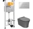 Сет Point инсталляцияoli 120 eco sanitarblock pneumatic + панель karisma, хром глянцевый + унитаз вега, серый матовый 879235pKA00+PN41711GM 1