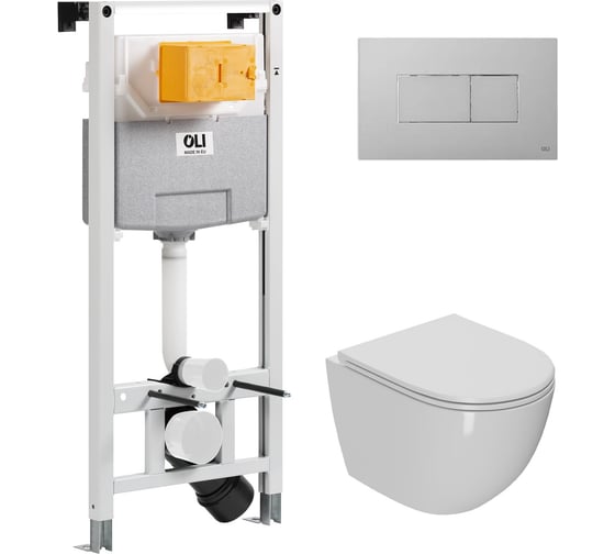 Сет Point инсталляцияoli 120 eco sanitarblock pneumatic + панель karisma, хром матовый + унитаз афина 879235pKA02+PN41041