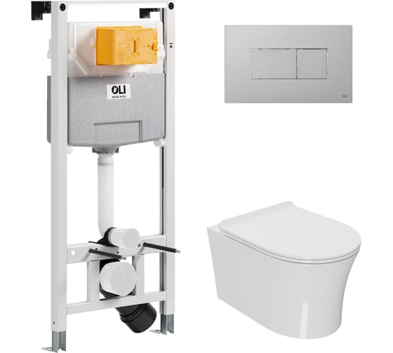 Сет Point инсталляцияoli 120 eco sanitarblock pneumatic + панель karisma, хром матовый + унитаз вега 879235pKA02+PN41711