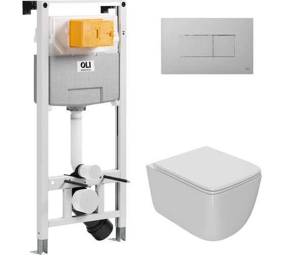 Сет Point инсталляцияoli 120 eco sanitarblock pneumatic + панель karisma, хром матовый + унитаз меркурий 879235pKA02+PN41831 1