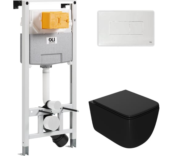 Сет Point инсталляцияoli 120 eco sanitarblock pneumatic + панель karisma, белый + унитаз меркурий, чёрный 879235pKA01+PN41831BM