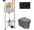 Сет Point инсталляцияoli 120 eco sanitarblock pneumatic + панель karisma, черный soft+ унитаз вега, сер 879235pKA03+PN41711GM 1