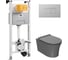 Сет Point инсталляцияoli 120 eco sanitarblock pneumatic + панель karisma, хром матовый+ унитаз вега, сер 879235pKA02+PN41711GM 1