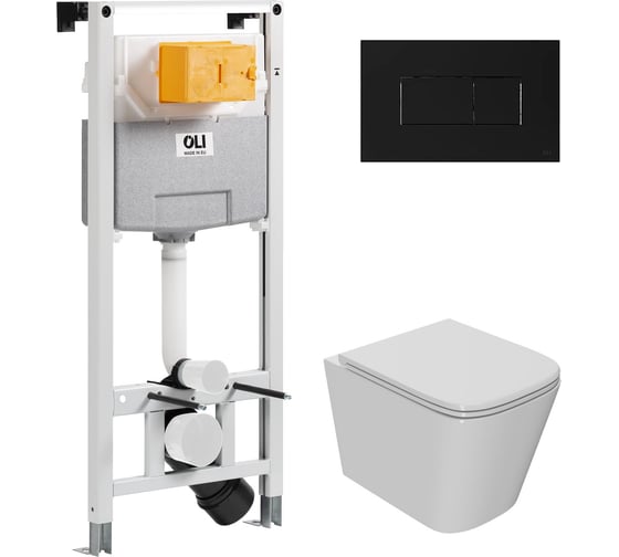 Сет Point инсталляцияoli 120 eco sanitarblock pneumatic + панель karisma, черный soft + унитаз ника 879235pKA03+PN41081